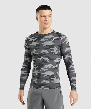 Gymshark Element Baselayer Muške Dugi Rukav Sive | HR 2199OKI